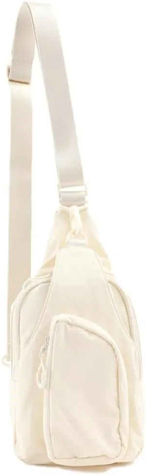 VAKAER Small Sling Bag for Women, Small Crossbody Bags with Adjustable Strap,Lightweight Casual Daypack Backpacks for Travel Hiking (Ivory)