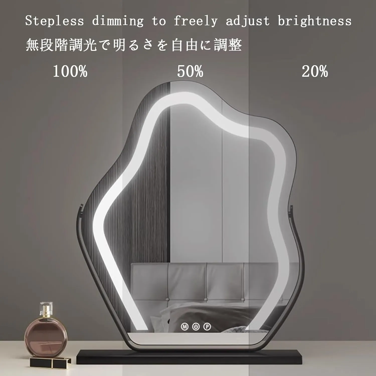 Vanity Mirror with Lights, 30×43cm LED Makeup Mirror, Lighted Makeup Mirror with Lights, Smart Touch Control Dimmable 3 Modes Light, Tabletop Cosmetic Makeup Mirror(White,30x43cm)
