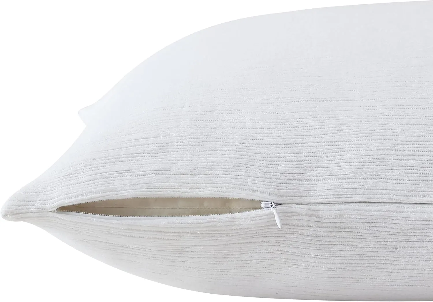 Vera Wang - Euro Sham Set, Luxury Cotton Shams with Hidden Zipper Closure, Stylish Textured Bedding Set (Textured Pleats White, 2 Piece)