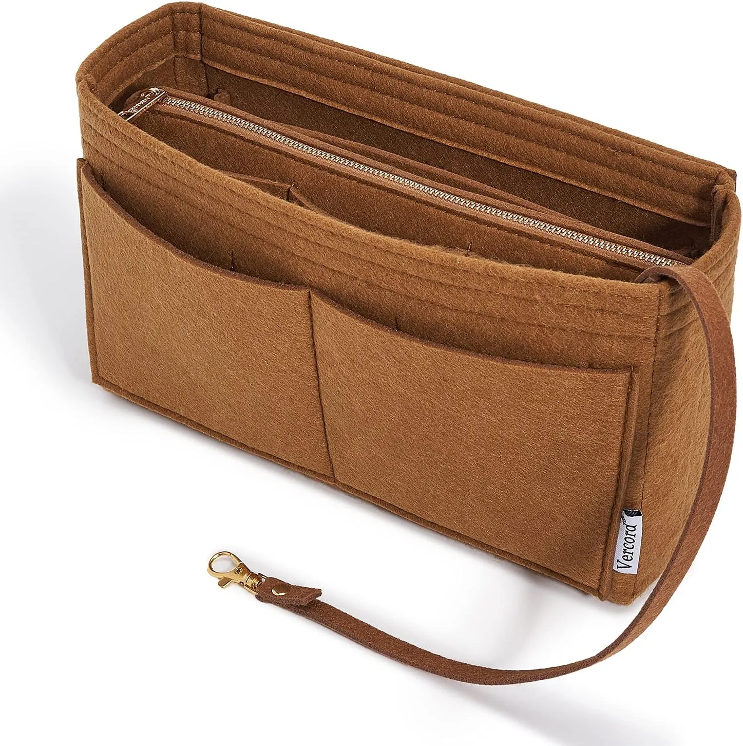 Vercord Felt Organizer Insert For Purse Handbag Tote Bag In Bag Inside Shaper Divider Neo Coffee Slender Medium