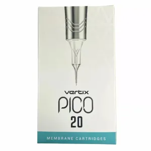 Vertix - Pico Membrane Cartridge Tattoo Needles - 9 Sloped - 0.25mm Long Taper - Maximize Ink Flow & Saturation (20 Count)