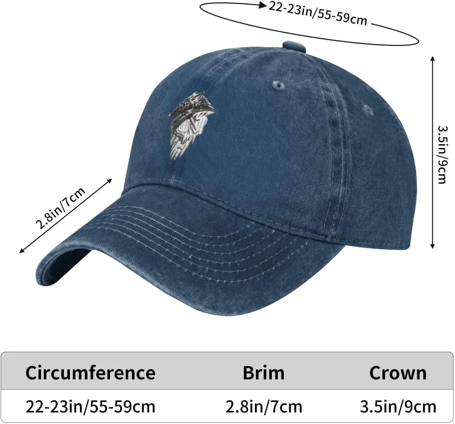 Viking Norse Wolf Raven Vintage Baseball Cap Unisex Adjustable Cowboy Hat Outdoor Travel Casual Hat Black