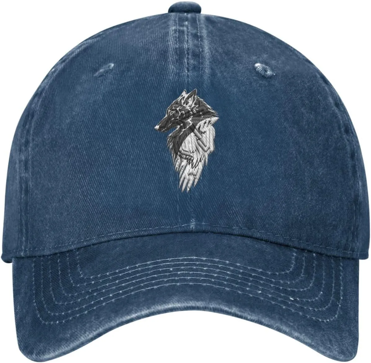 Viking Norse Wolf Raven Vintage Baseball Cap Unisex Adjustable Cowboy Hat Outdoor Travel Casual Hat Black