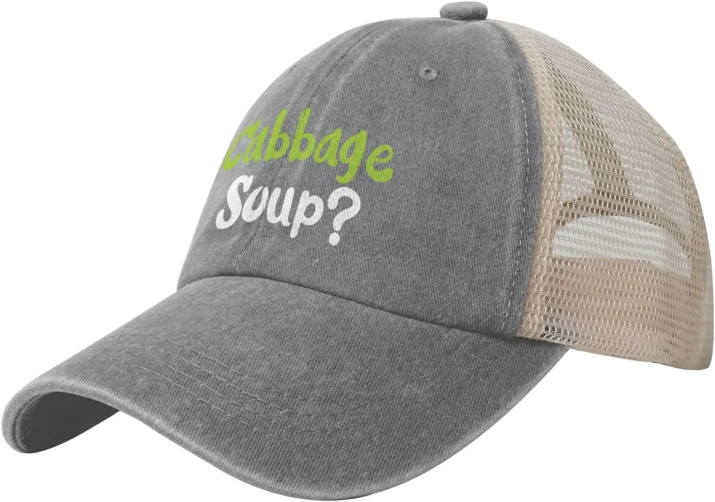 Vintage Cabbage Soup Baseball Cap for Men Women Summer Cotton Breathable Mesh Back Cap