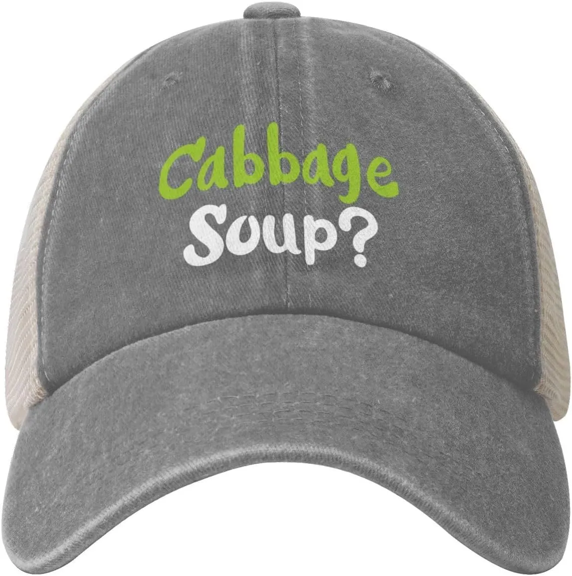 Vintage Cabbage Soup Baseball Cap for Men Women Summer Cotton Breathable Mesh Back Cap