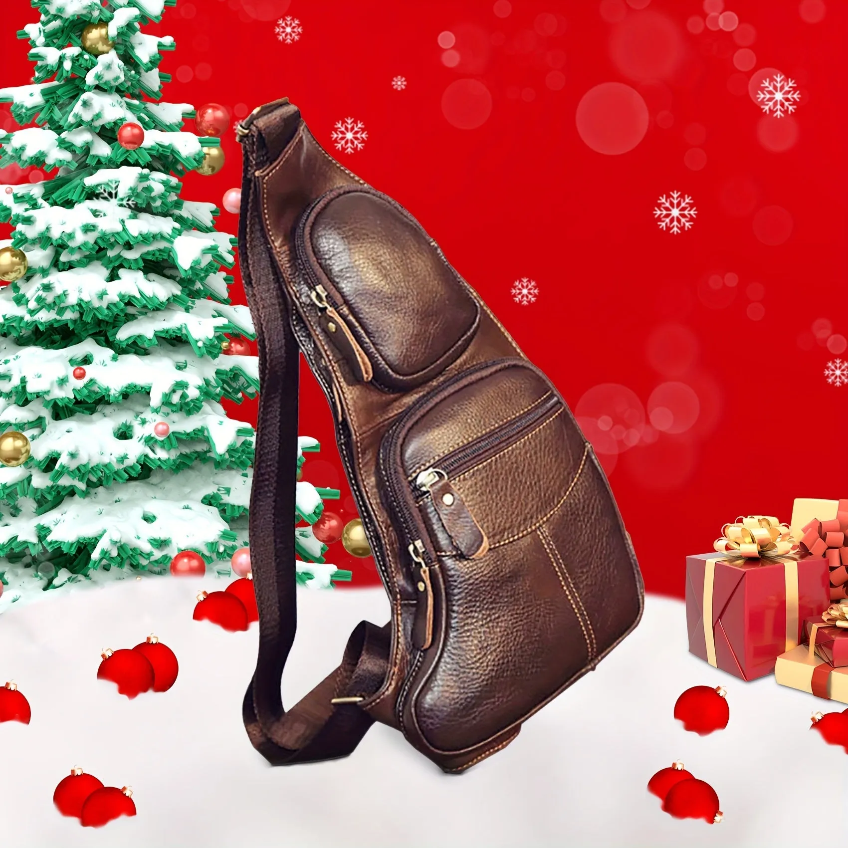 Vintage Leather Sling Backpack
