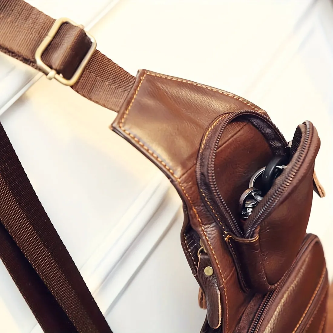 Vintage Leather Sling Backpack