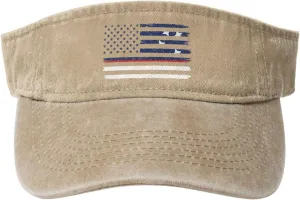Vintage US and Flag of Patagonia Sun Visor Hats for Women Men Cotton Adjustable Sports Empty Top Golf Cap