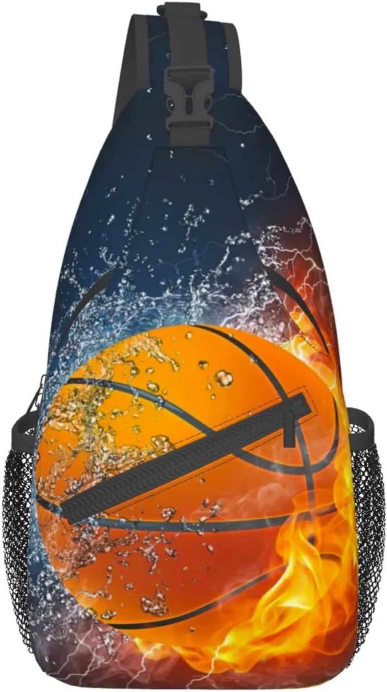 VOOHDDY Cool Sport Basketball Ball Sling Bag For Women Men Travel Hiking Backpack Crossbody Shoulder Chest Bags Casual Daypack Sport