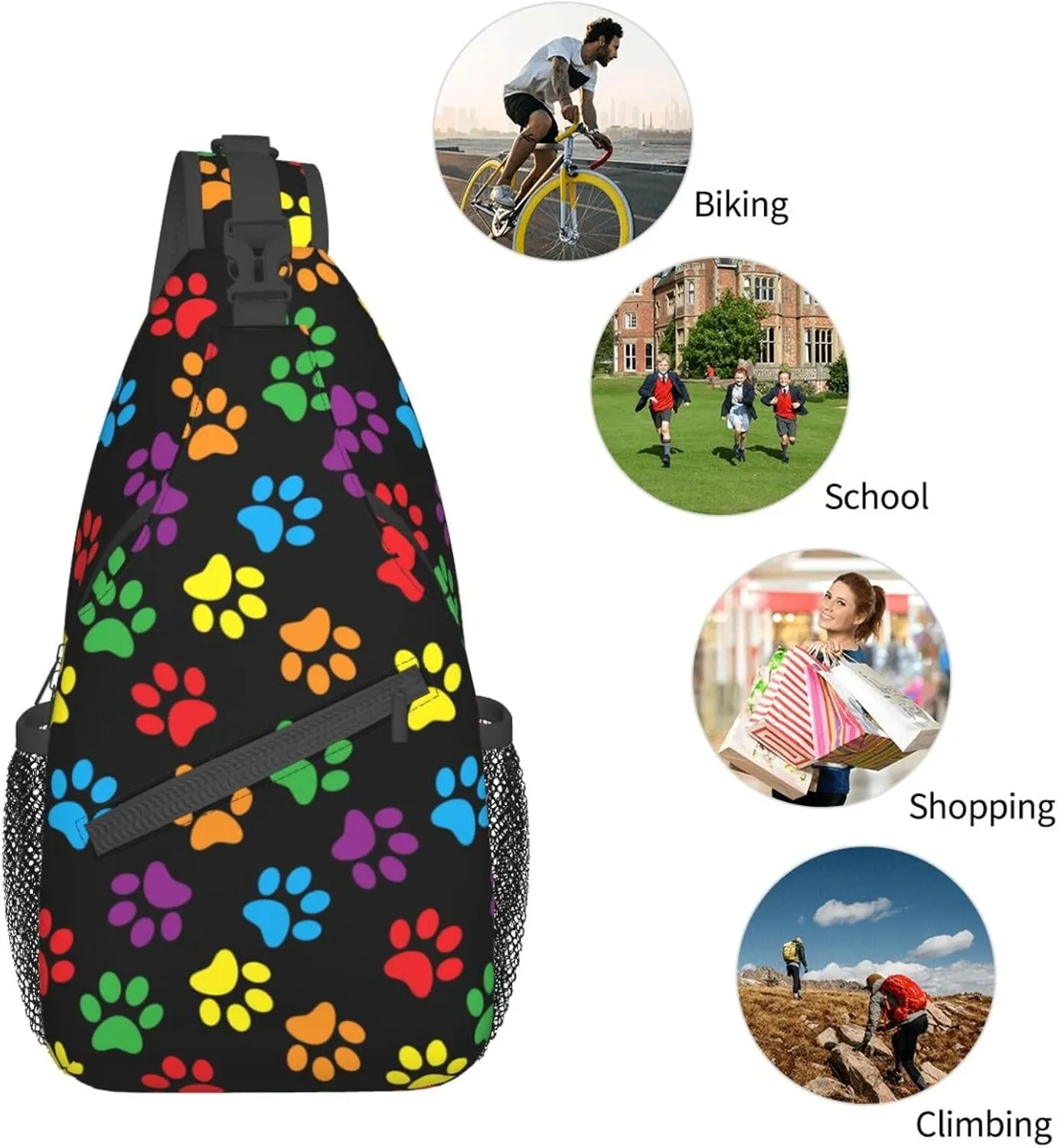 VOOHDDY Sling Bag For Women Men Travel Hiking Backpack Crossbody Shoulder Chest Bags Casual Daypack Sport