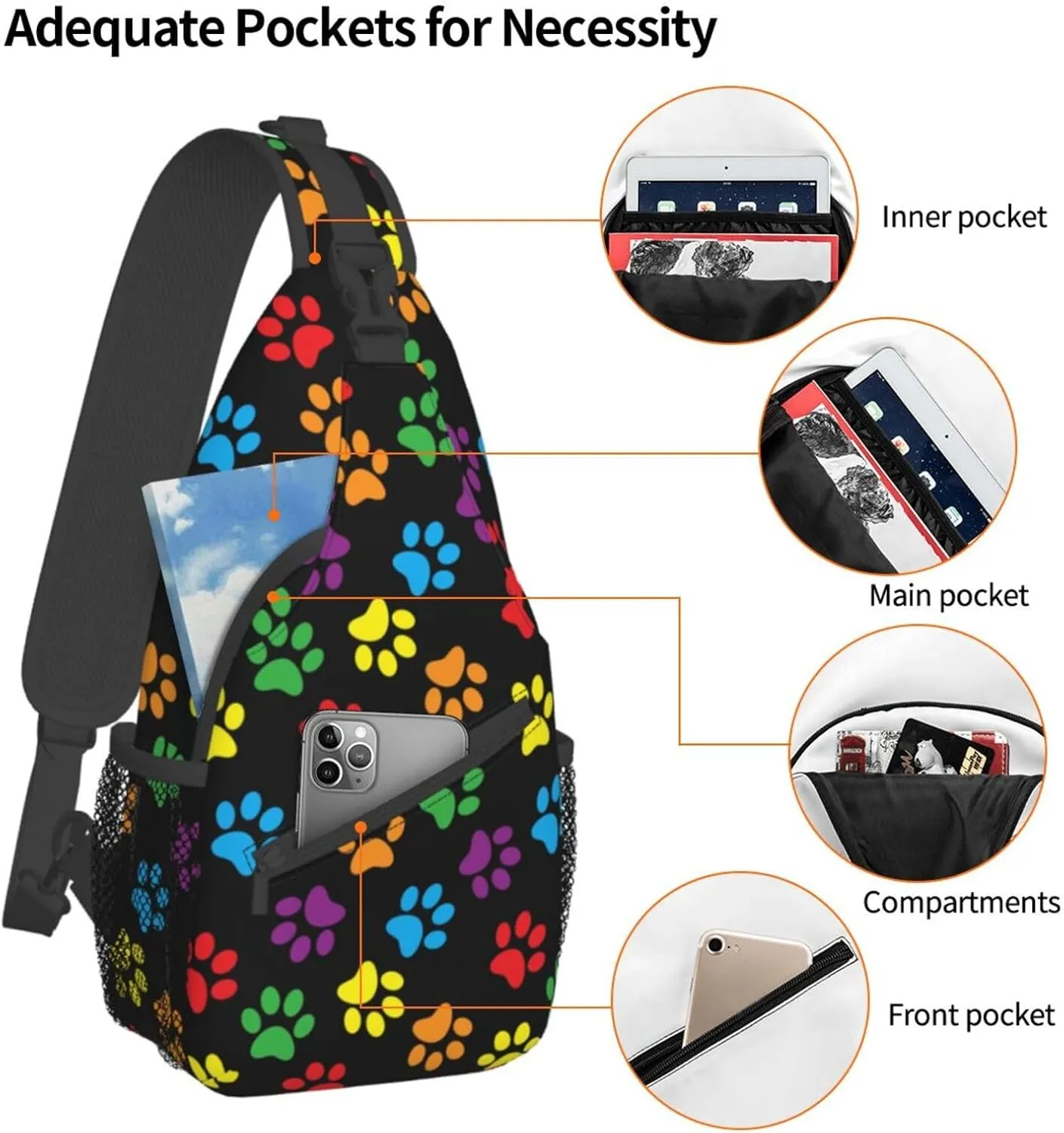 VOOHDDY Sling Bag For Women Men Travel Hiking Backpack Crossbody Shoulder Chest Bags Casual Daypack Sport