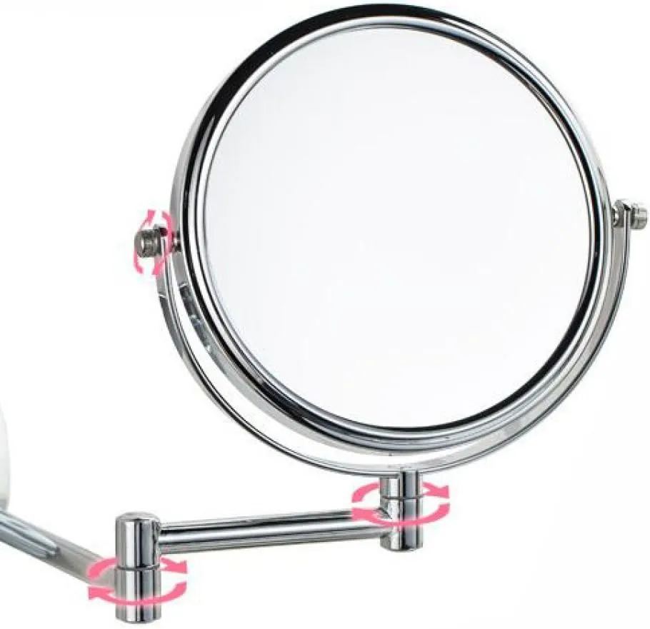 Wall-mounted Shave Mirror Cosmetic Mirror Folding Hd Mirror Mirror Two-sided Mirror Bathroom Cosmetic Mirror 360 Degrees Rotatable,8inch