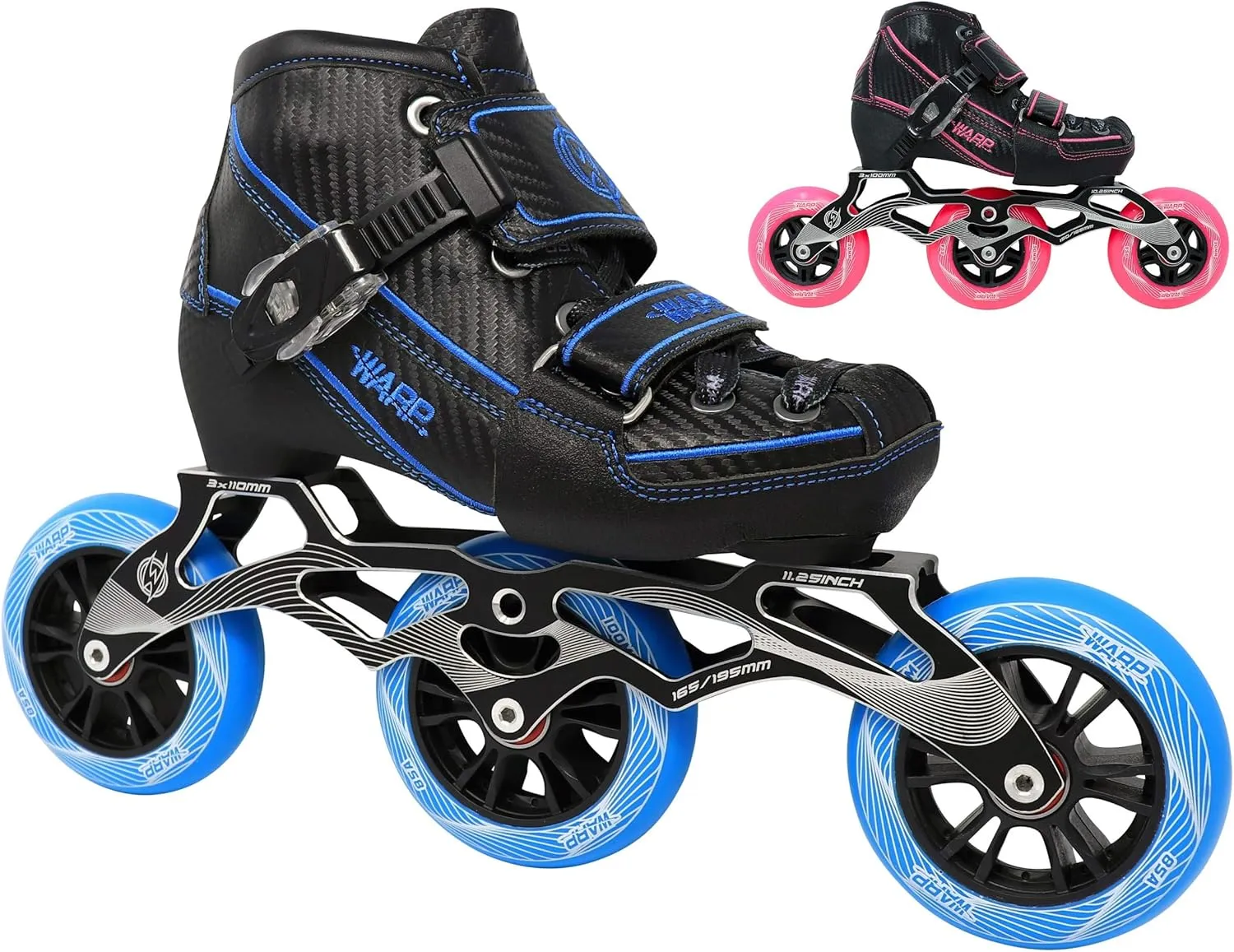 Warp Children's Inline Speed Skates - Adjustable Kids Rollerblades - Roller Blades for Boys and Girls - Indoor and Outdoor Childrens Roller Skates - Size Adjustable Comfort for Your Kid - Youth Skates