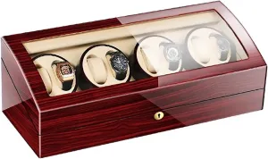 Watch Winders - 8 9 Automatic Mechanical Watch Winder Transparent Cover Motor Shaker Watch Holder Display Jewelry Luxury Large Capacity Organizers Watch Box (B)