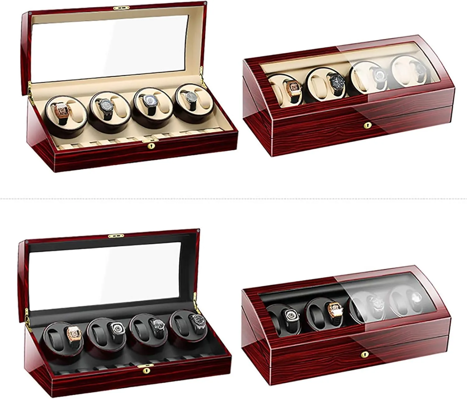 Watch Winders - 8 9 Automatic Mechanical Watch Winder Transparent Cover Motor Shaker Watch Holder Display Jewelry Luxury Large Capacity Organizers Watch Box