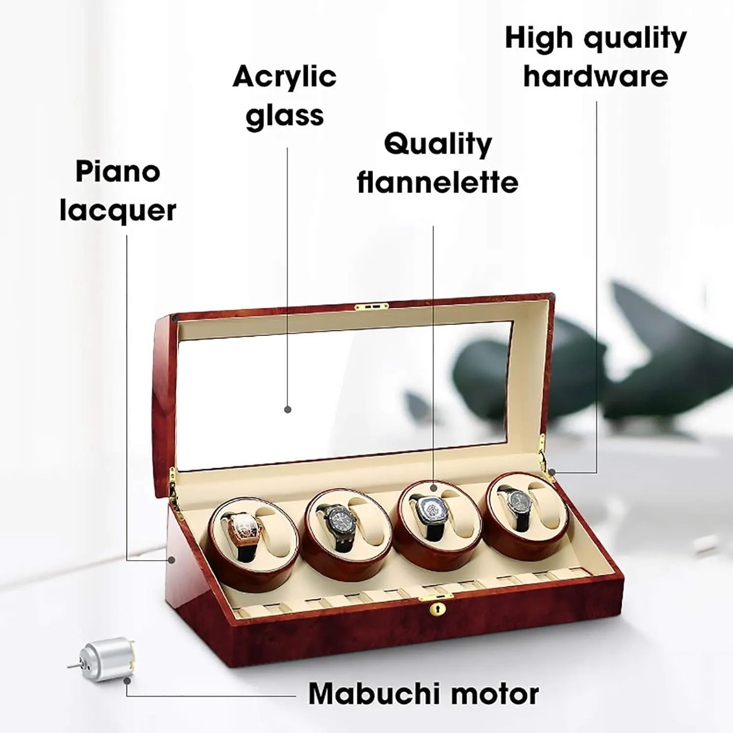 Watch Winders - 8 9 Automatic Mechanical Watch Winder Transparent Cover Motor Shaker Watch Holder Display Jewelry Luxury Large Capacity Organizers Watch Box