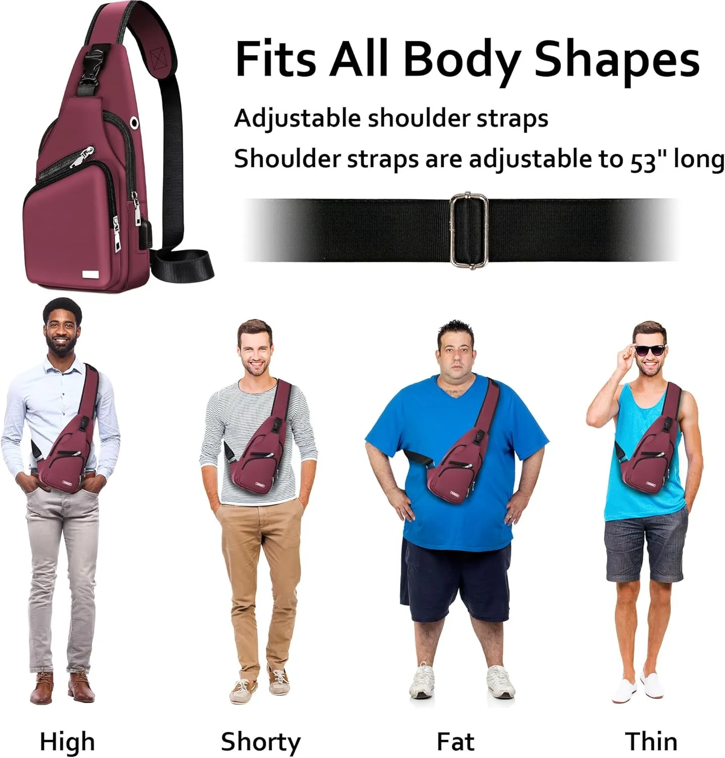 Waterproof Sling Bag Crossbody Backpack for Men Women Sling Backpack Hiking Daypack Multipurpose Cross Body Chest Bag