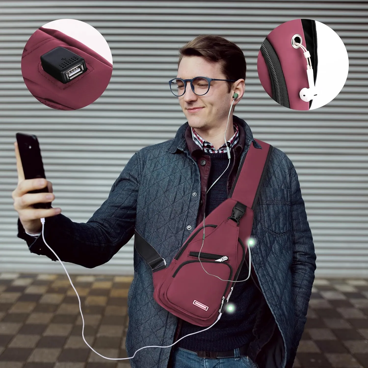 Waterproof Sling Bag Crossbody Backpack for Men Women Sling Backpack Hiking Daypack Multipurpose Cross Body Chest Bag