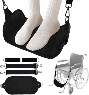 Wheelchair Leg Rest Footrest, Foot Straps Hammock, Adjustable Hanging Foot Sling for Wheelchair Pedal Replacement