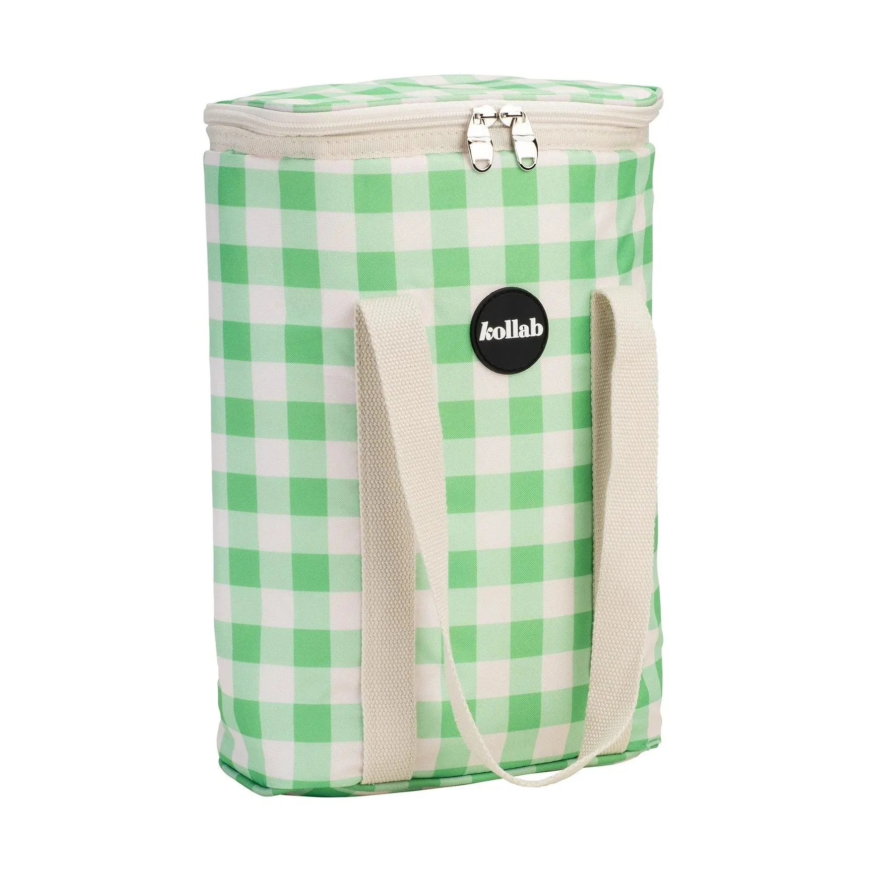Wine Cooler Bag Kelly Green Check