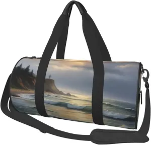 WITHIN THE TIDES Printed Travel Bag,Round Personal Item Storage bag,Foldie Duffel Bag for Traveling Vacation,Fitness,Sports