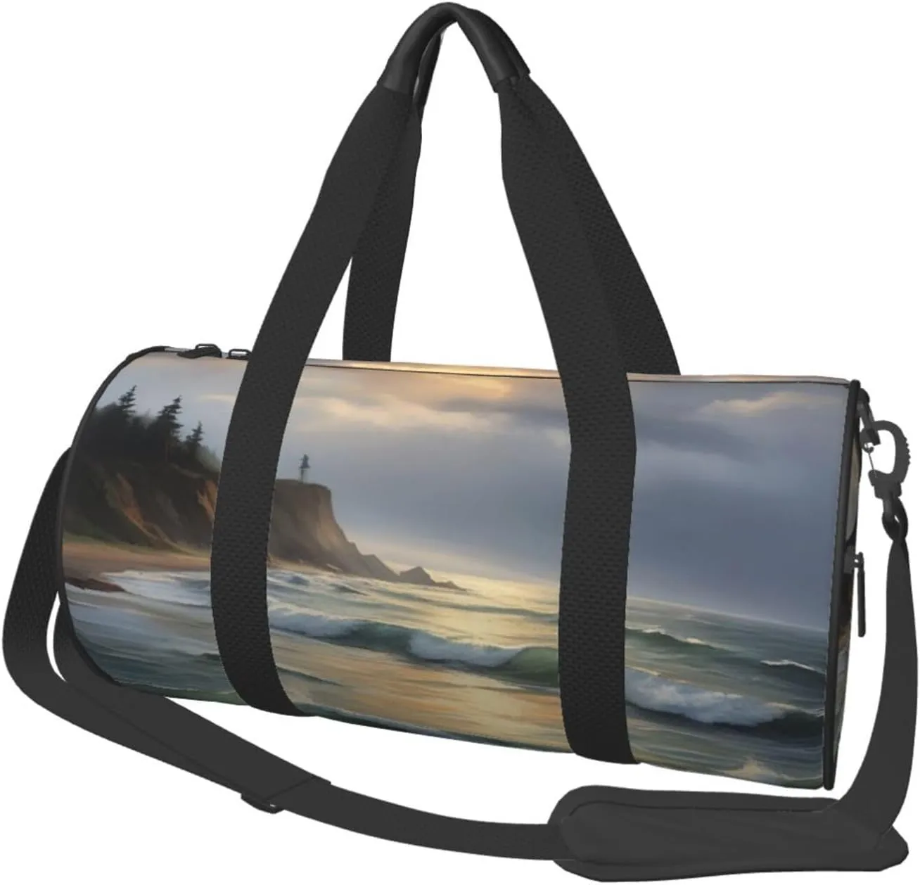 WITHIN THE TIDES Printed Travel Bag,Round Personal Item Storage bag,Foldie Duffel Bag for Traveling Vacation,Fitness,Sports