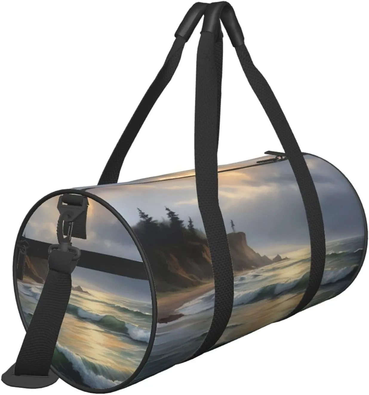 WITHIN THE TIDES Printed Travel Bag,Round Personal Item Storage bag,Foldie Duffel Bag for Traveling Vacation,Fitness,Sports