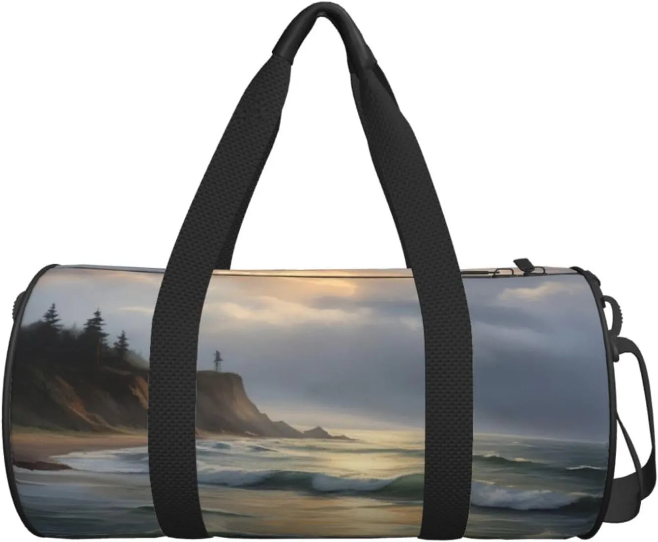 WITHIN THE TIDES Printed Travel Bag,Round Personal Item Storage bag,Foldie Duffel Bag for Traveling Vacation,Fitness,Sports