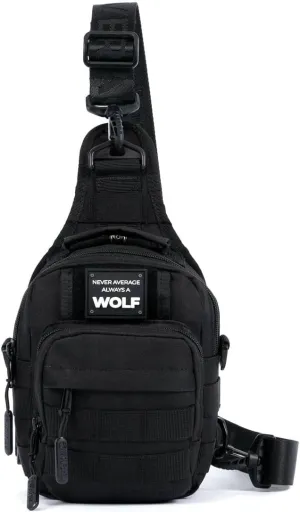 WOLFpak 4L Mini Tactical Sling Bag (Alpha Black) – Compact Crossbody Backpack for Gym, Travel & EDC – Tactical Shoulder Bag with Multiple Pockets – Lightweight, Durable Sling Pack for Men & Women