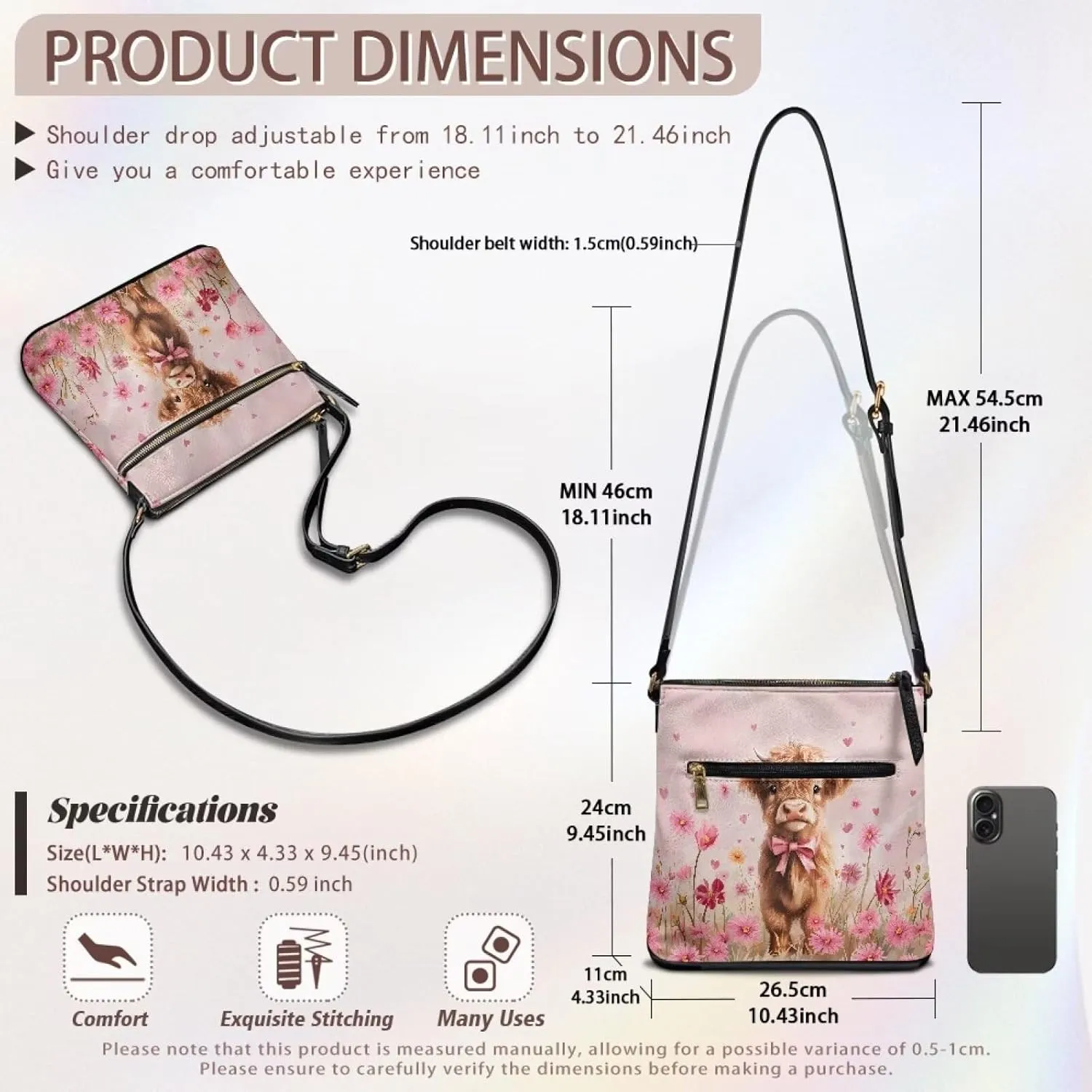 Women Hobo Bag Crossbody Multi Pockets Satchel Purse Leather Shoulder Bag with Adjustable Strap