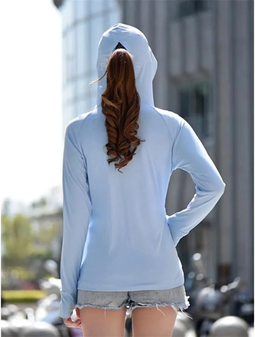 Women UV Sunscreen Jacket Cycling Outdoor Sport Sun Protection Hoodie Shirts Ice Silk Breathable Skin Coat