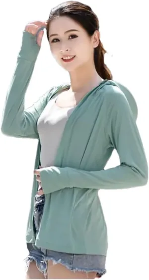 Women UV Sunscreen Jacket Cycling Outdoor Sport Sun Protection Hoodie Shirts Ice Silk Breathable Skin Coat