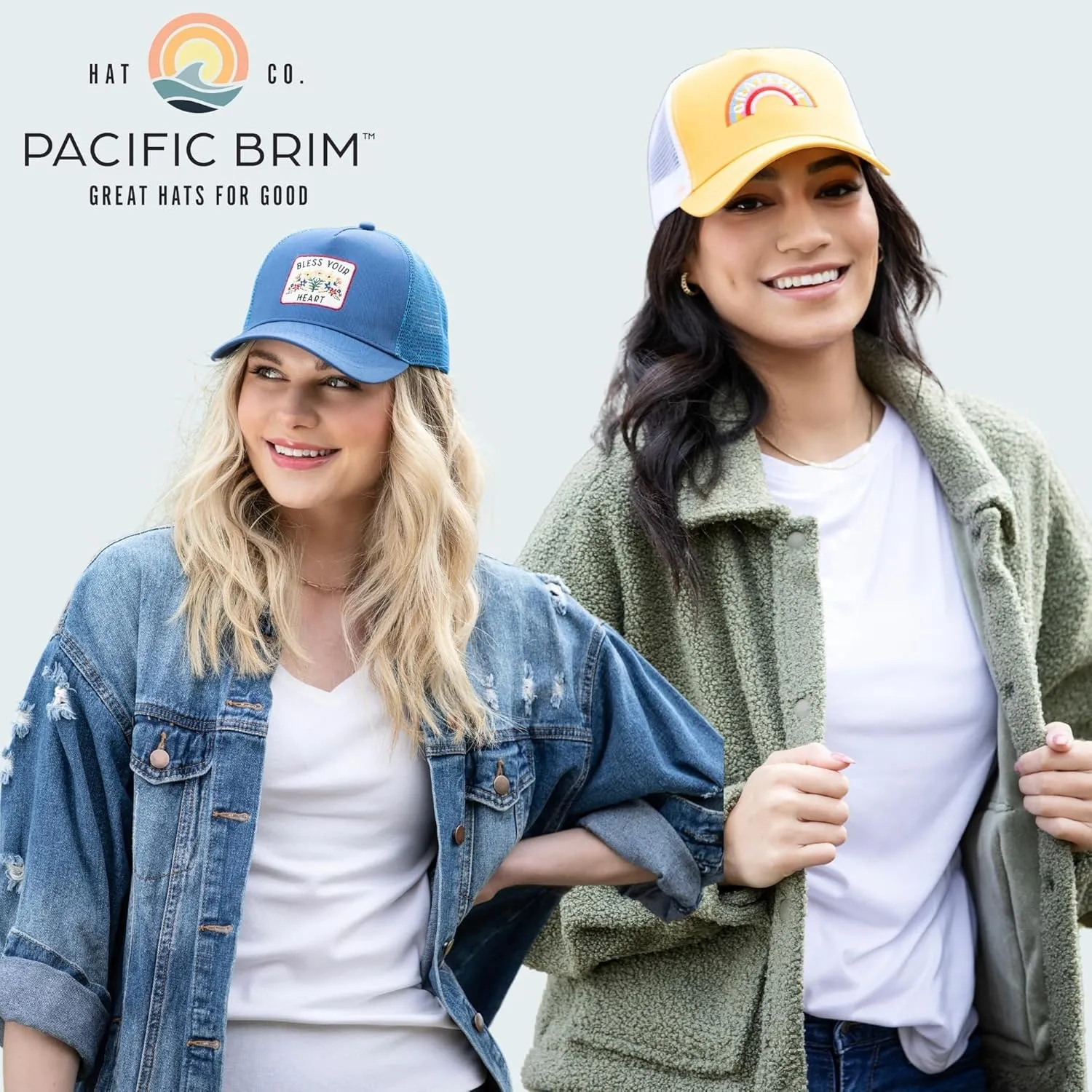 Women's and Men's Adjustable Cap Mesh Side Panels Trucker Hat
