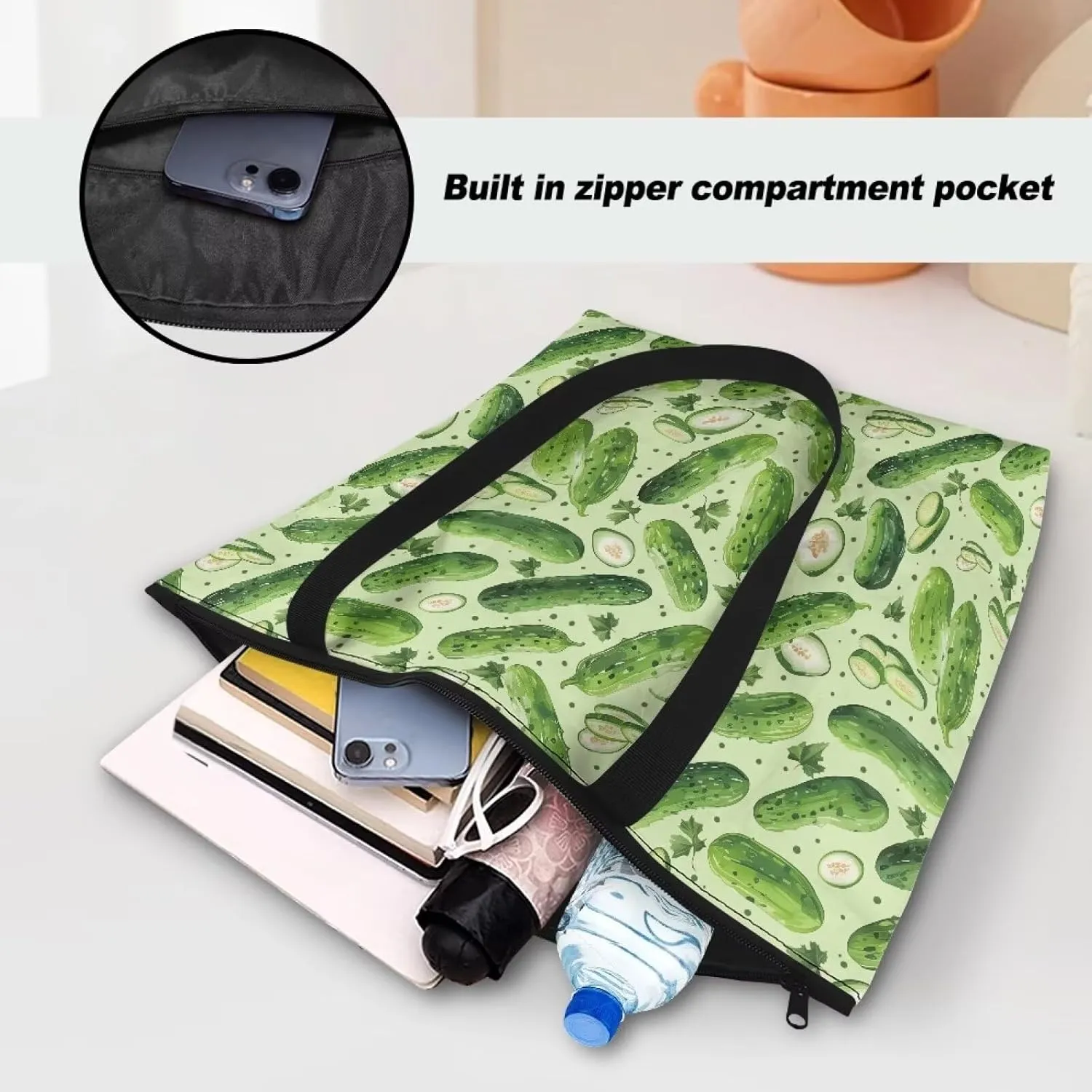 Women’s Dupont Paper Tote Bag Waterproof Shoulder Purse Shopping Grocery Reusable Handbag with Inner Zipper Pocket