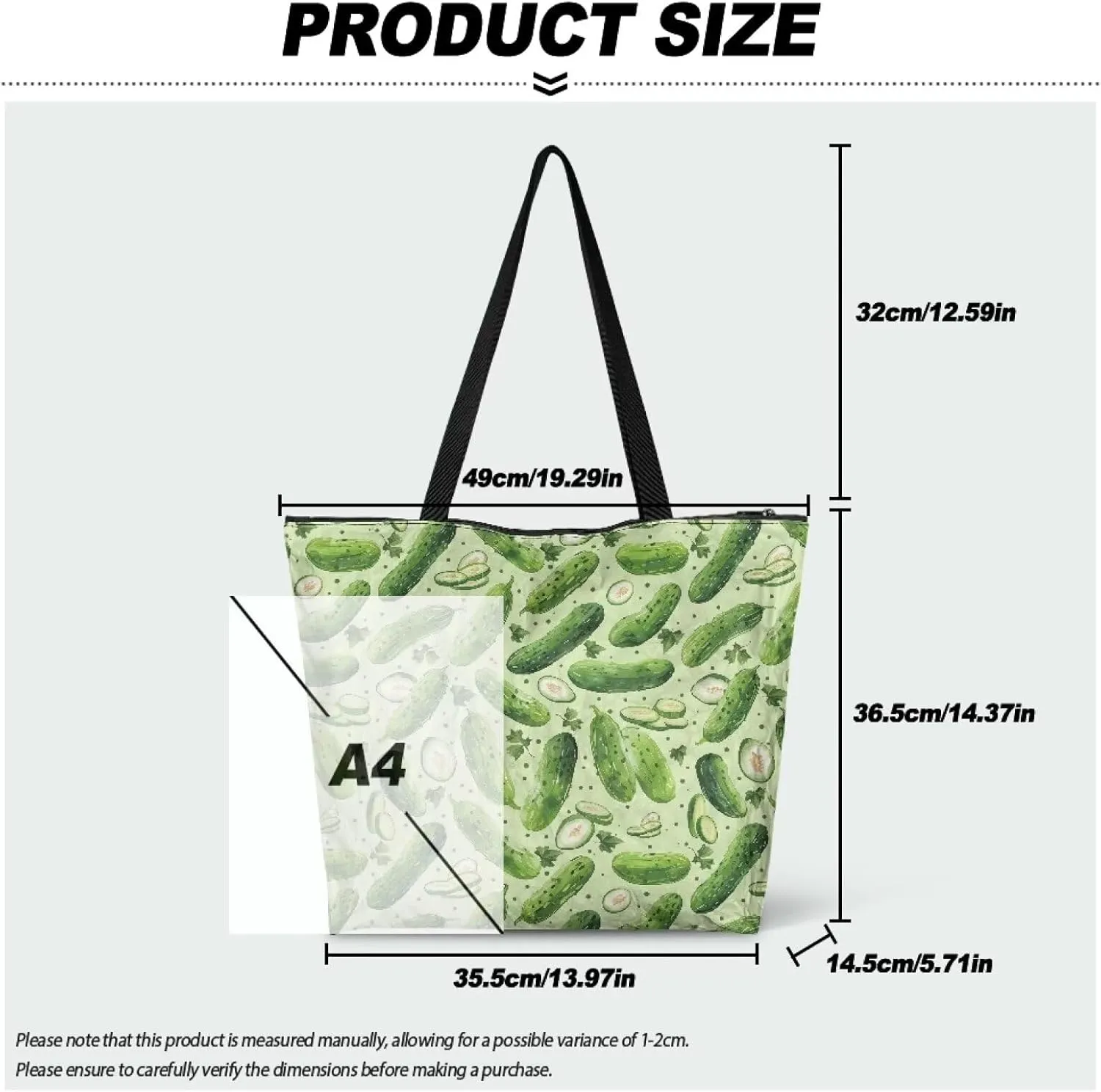 Women’s Dupont Paper Tote Bag Waterproof Shoulder Purse Shopping Grocery Reusable Handbag with Inner Zipper Pocket