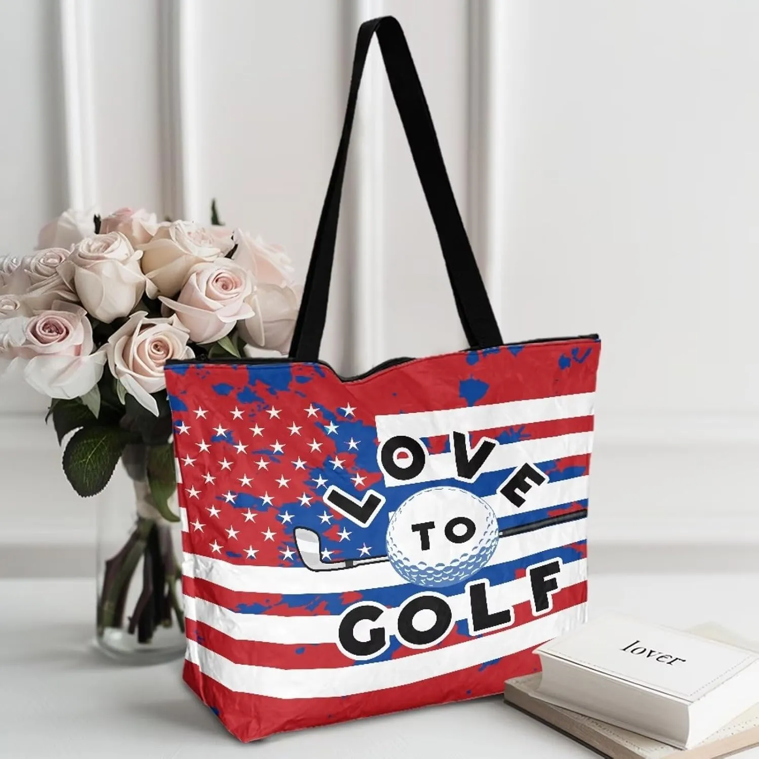 Women’s Dupont Paper Tote Bag Waterproof Shoulder Purse Shopping Grocery Reusable Handbag with Inner Zipper Pocket