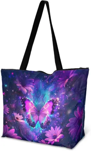 Women’s Dupont Paper Tote Bag Waterproof Shoulder Purse Shopping Grocery Reusable Handbag with Inner Zipper Pocket