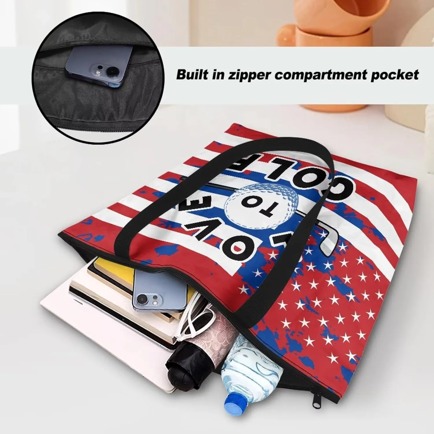 Women’s Dupont Paper Tote Bag Waterproof Shoulder Purse Shopping Grocery Reusable Handbag with Inner Zipper Pocket
