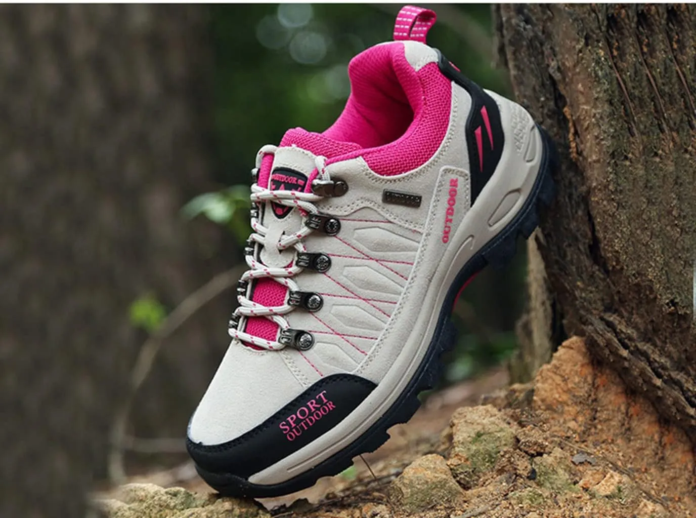 Women's Hiking Shoes Breathable Anti Slip Outdoor Ankle Boots Trekking Sneakers