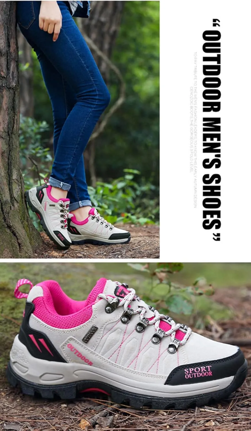 Women's Hiking Shoes Breathable Anti Slip Outdoor Ankle Boots Trekking Sneakers