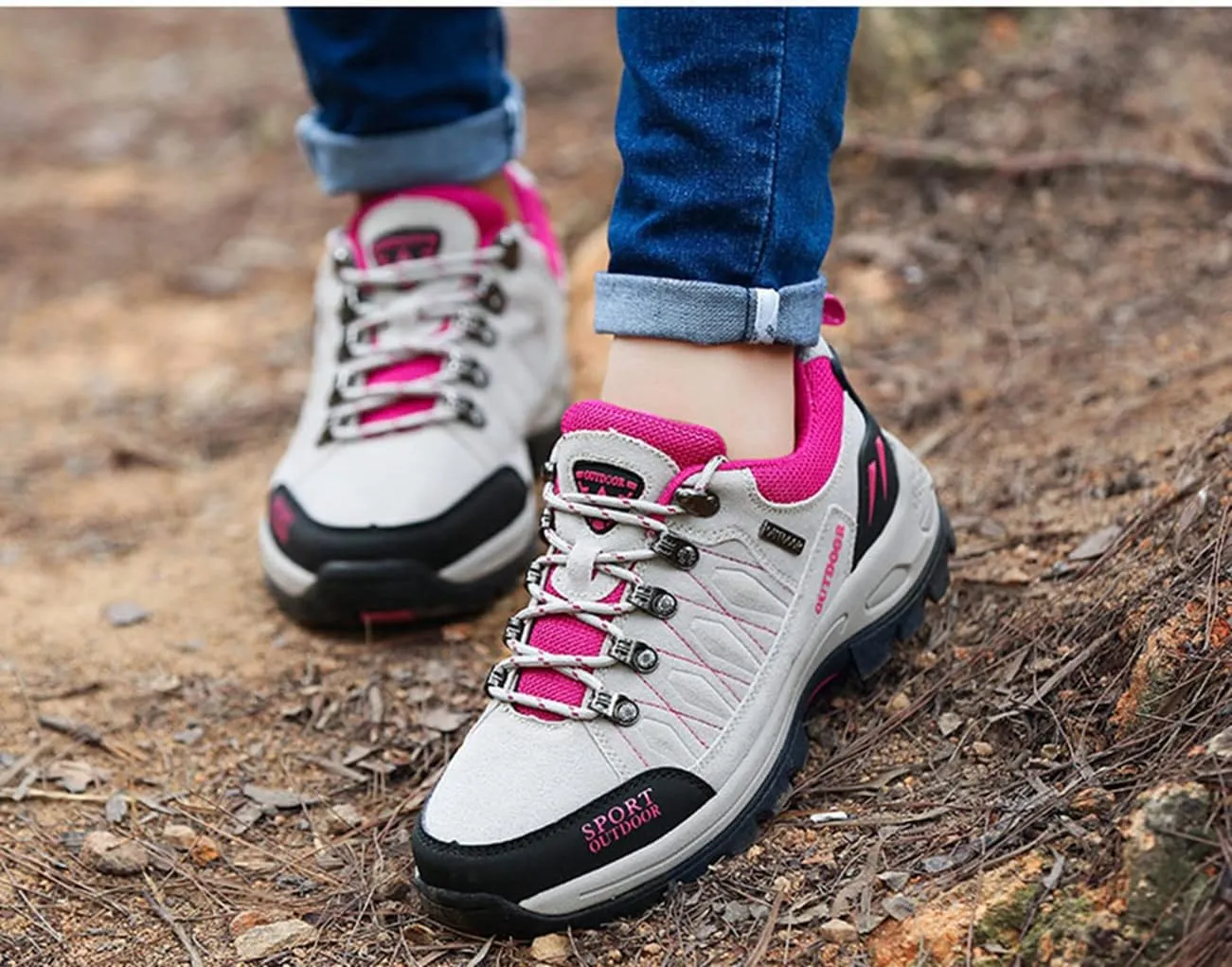 Women's Hiking Shoes Breathable Anti Slip Outdoor Ankle Boots Trekking Sneakers