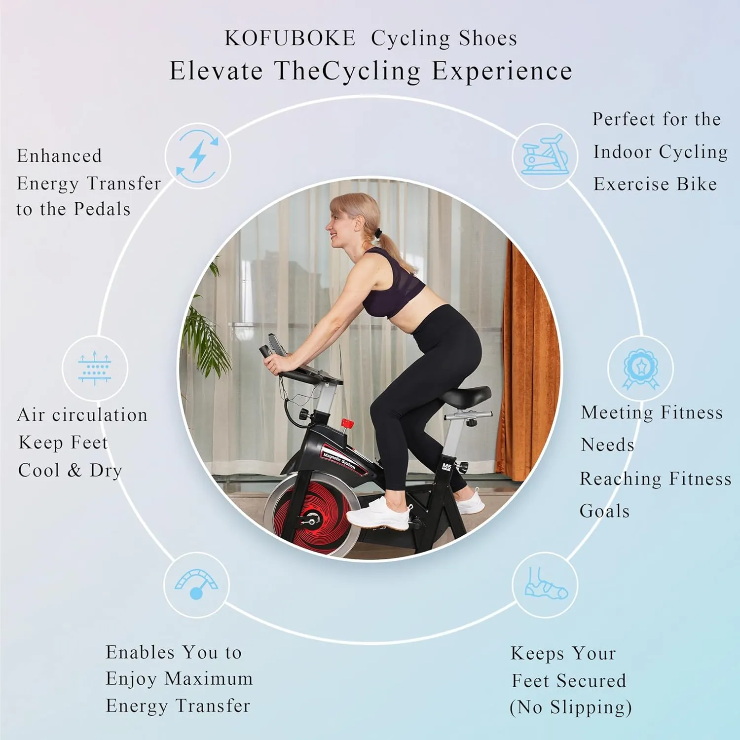 Women's Indoor and Outdoor Cycling Shoes - Comfortable and Breathable - Compatible With SPD Cleats