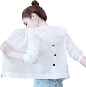 Women's Jacket Sun Protection Clothing Thin Summer UV Protection Breathable Hooded Coat Female Outerwear