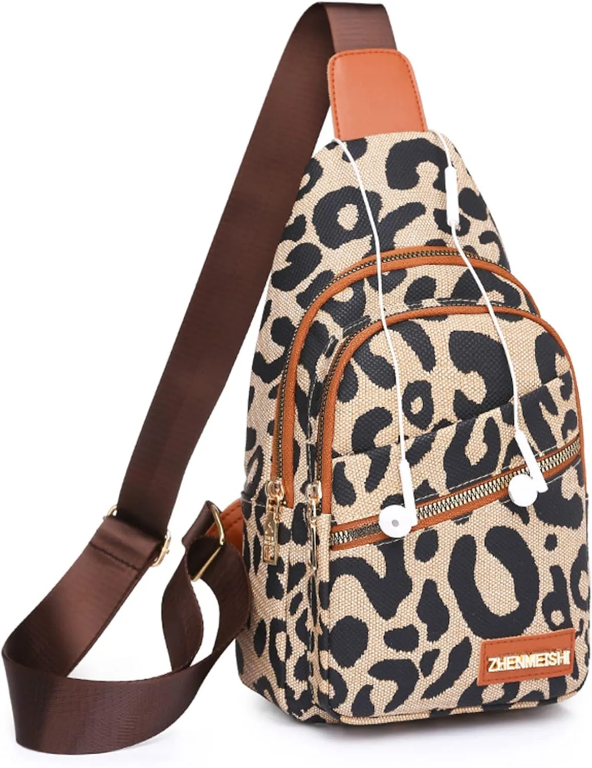 Women's Leopard Chest Bag Sling Bag for Women Sling Crossbody Bag Chest Backpack Bag Satchel Daypack Purse