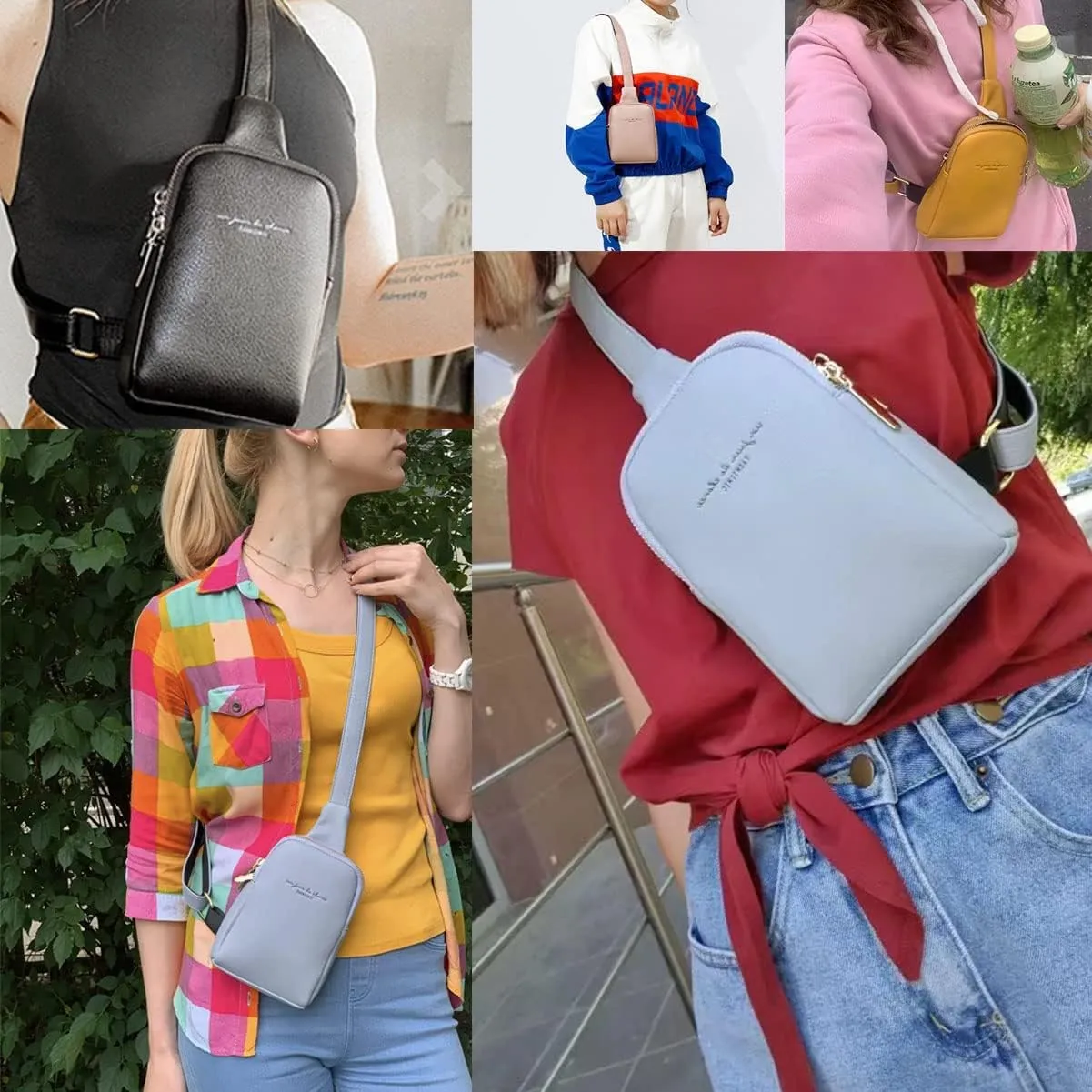 Womens Sling Bag Crossbody Fanny Pack Purse Leather Casual Fashion Travel Daypack Sport Chest Satchel for Women
