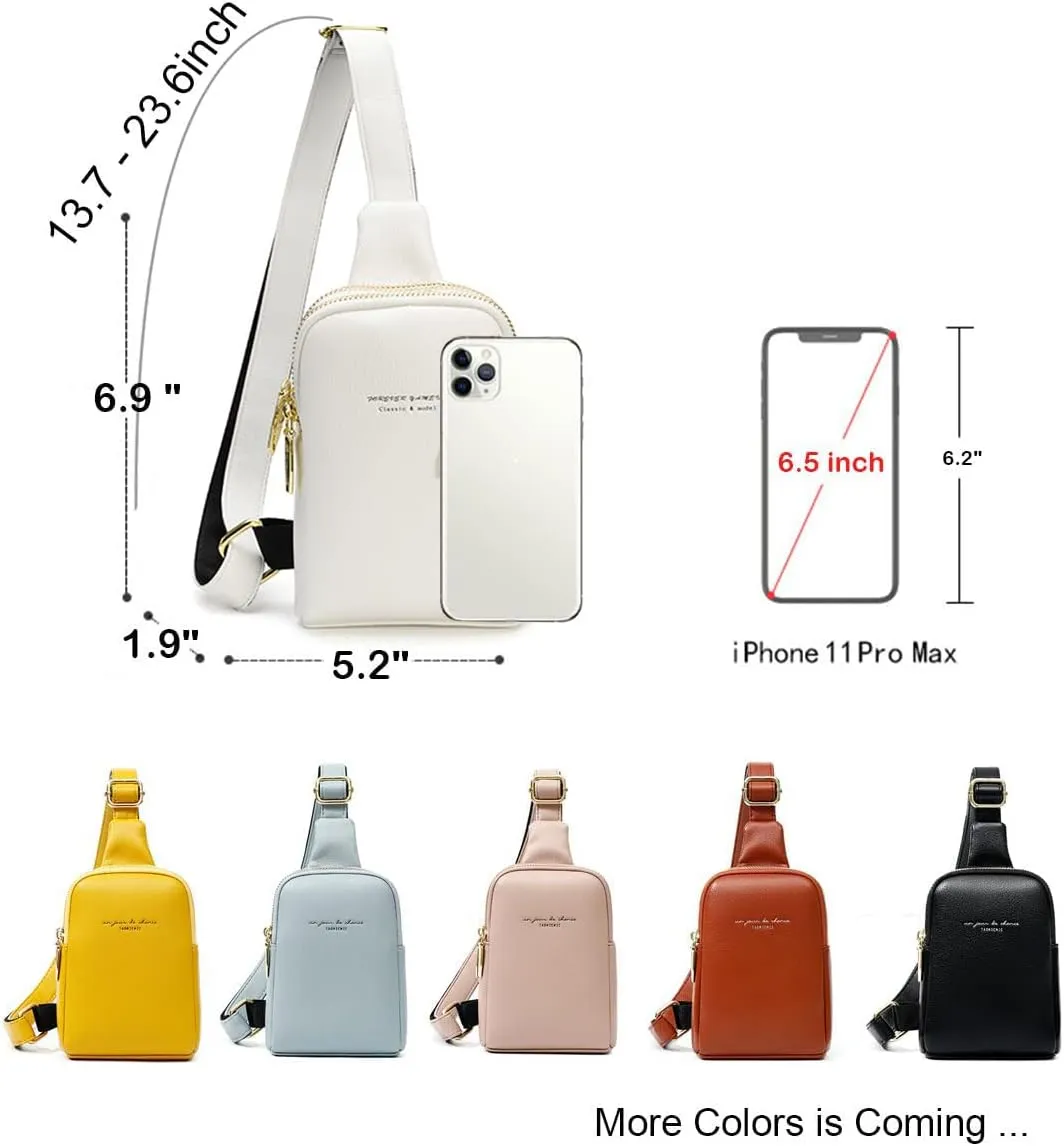 Womens Sling Bag Crossbody Fanny Pack Purse Leather Casual Fashion Travel Daypack Sport Chest Satchel for Women