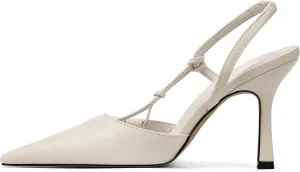 Womens Slingback Kitten Heel Closed Pointed Toe Stiletto Pumps 2025 Ankle Strap for Wedding Party Daily Dress Shoes
