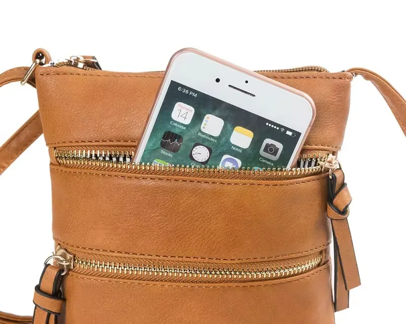 Women's Small PU Leather Sling Messenger Bag- Small