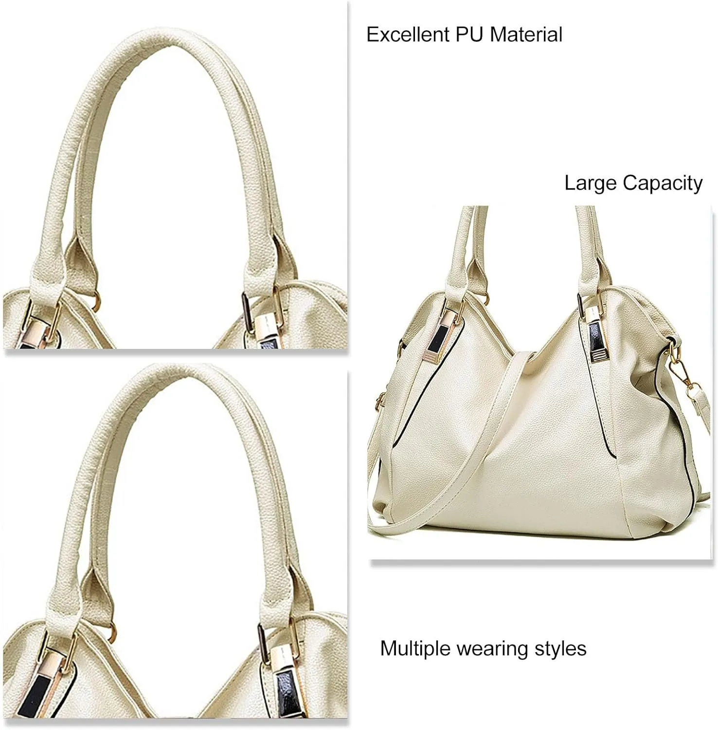 Women's Soft PU Shoulder Bag, Large Capacity Handbag, Fashionable and Elegant Design for Work and Daily Use