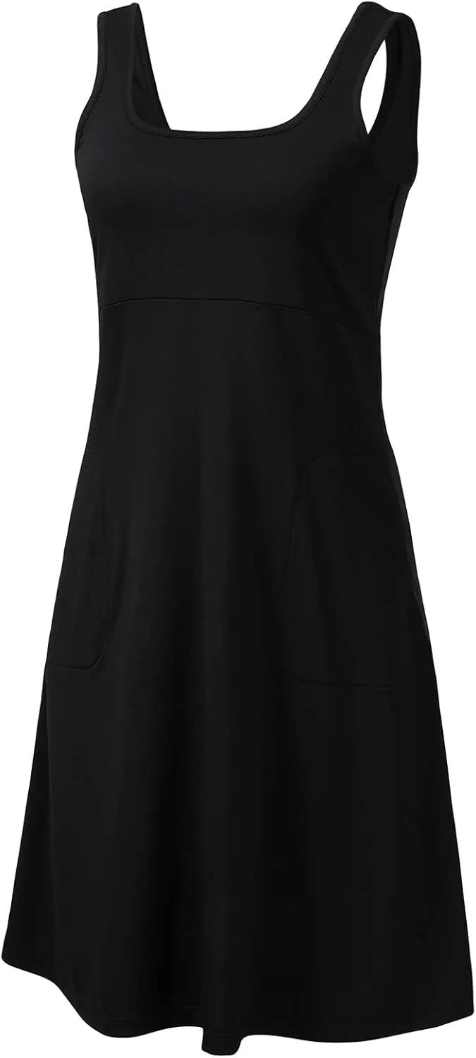 Women’s UPF 50  Tank Dress A-Line with Pockets Breathable Quick Dry Sun Protection for Hiking Camping Beach Outdoor